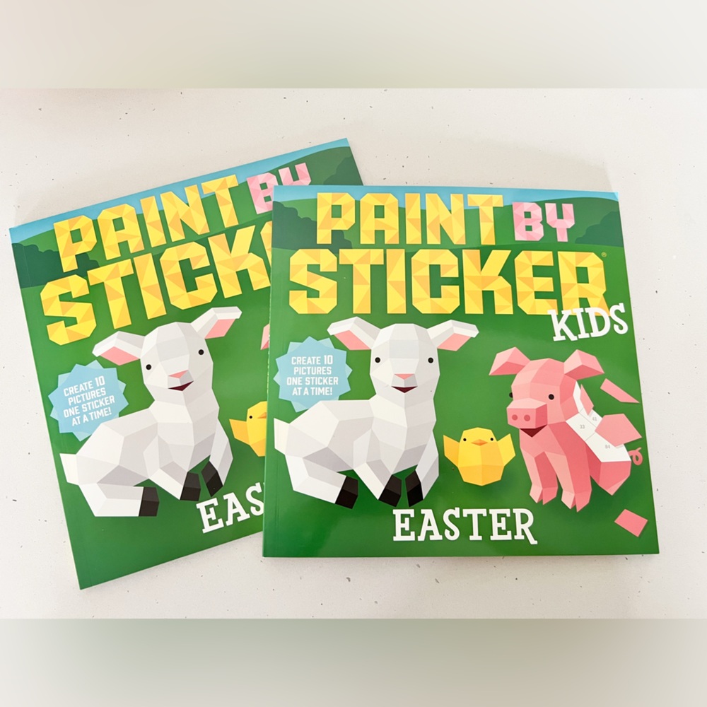 New-bundle of 2 Kids Easter Paint-By-Sticker Activity Book